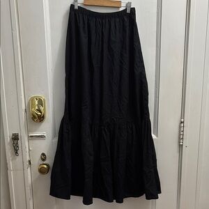 Aerie Black Tiered Maxi Skirt